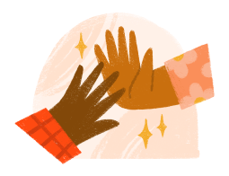Illustration of two hands high fiving