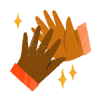 Illustration of two hands high fiving